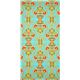 turquoise Michael Miller fabric with flowers and hearts 2