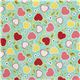 turquoise Riley Blake laminate fabric apple heart flower 2