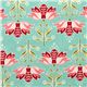 turquoise Riley Blake fabric with rosa flowers 1