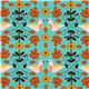 turquoise Robert Kaufman fabric with bird flower leaf  1