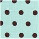 turquoise echino canvas fabric with brown polka dots 1
