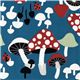 turquoise fly agaric fabric ladybirds by Kokka Japan 1