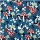turquoise fly agaric fabric ladybirds by Kokka Japan 2