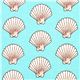turquoise sailor fabric with shells de Michael Miller  1