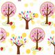 white Riley Blake fabric rosa trees strawberry 1