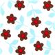 white Robert Kaufman organic fabric with brown and blue flowers 1