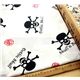 white Skull Fabric roses gothic 0.5m 1