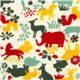 white animal fabric par Cosmo mini animals du Japon1