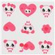 white big panda fabric with rosa hearts Japan 1