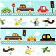 white car and airplane fabric for boys par Robert Kaufman 1