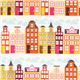 wei�er Stadt Panorama Stoff orange von Michael Miller USA 1