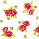weißer Designer Stoff mit kleinen rosa Rosen Blumen 1