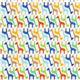 white designer fabric with small colourful giraffes 2