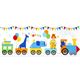 white fabric circus animals in locomotive Realizzato da Robert Kaufman 2