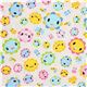 white fabric funny flowers Toyland Robert Kaufman 2