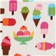 white fabric ice cream cups Robert Kaufman kawaii 1