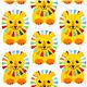 white fabric with colourful circus lions par Robert Kaufman 1
