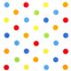 white fabric with colourful polka dots de Robert Kaufman 1