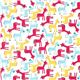 white fabric with dotted horses de Robert Kaufman USA 2