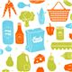 white fabric with groceries par Robert Kaufman 1