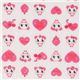 white kawaii panda fabric with rosa hearts Japan 1