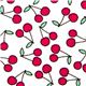 white mini cherry fabric by Timeless Treasures from the USA 1