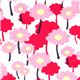 white organic fabric pink flowers Robert Kaufman 1