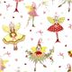 white pixies and fairies Christmas fabric de Michael Miller 1