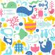 white sea animal fabric de Cosmo de Jap�n1