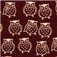 wine red structured owl fabric by Cosmo from Japan 1