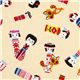 yellow Japanese fabric kokeshi dolls from Cosmo 1