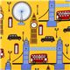 yellow London fabric with Big Ben par Robert Kaufman USA 1