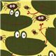 yellow Michael Miller fabric funny frogs and spiders 1
