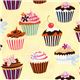 yellow cupcakes fabric cherry Robert Kaufman kawaii 1