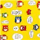 yellow designer fabric with school owl bravo A+ 1