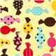 yellow fabric with candy by Robert Kaufman 1