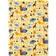 yellow fabric with circus animals locomotion Robert Kaufman 2