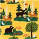 yellow forest friends fabric Woodland Friends USA 1