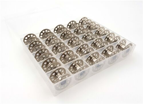 25pc box set of Class 15A metal sewing machine bobbins 20mm x 11mm 2