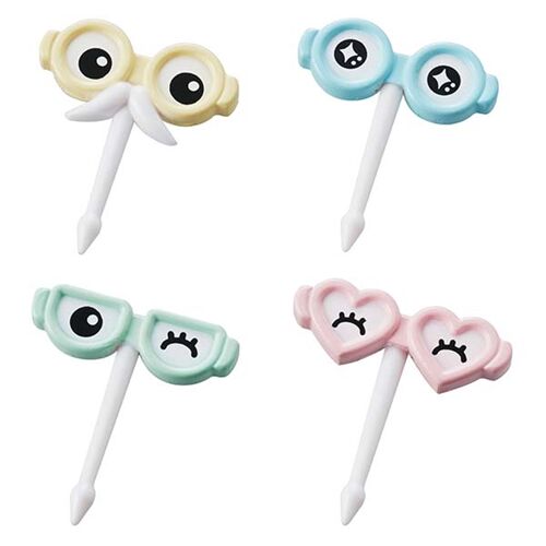 4 stecchini bento box occhiali baffi occhi sorridenti 1