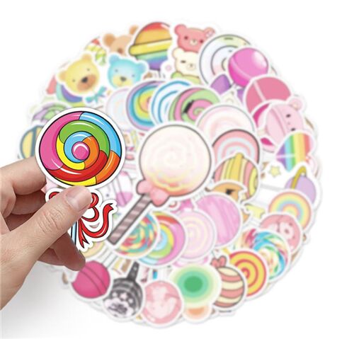 50 pcs unique lollipops sweets sticker designs confectionery diecut 2