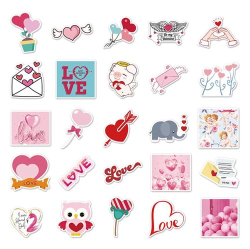 50 troqueles de escamas �nicos, lindos dise�os rosas, corazones, paquete de pegatinas de San Valent� 5