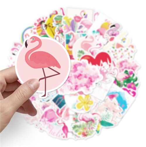 50 unique stickers per pack cute flamingo bird theme 3