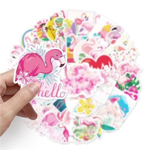 50 unique stickers per pack cute flamingo bird theme 4