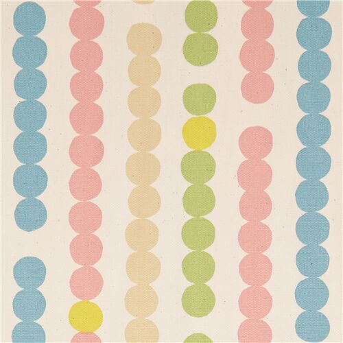 Abacus Oxfordstoff weie Baumwolle rosa blaue grne Punkte Stoff