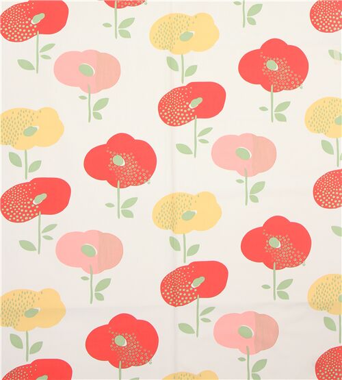 Tissu Oxford lourd avec des grandes fleurs Tissu