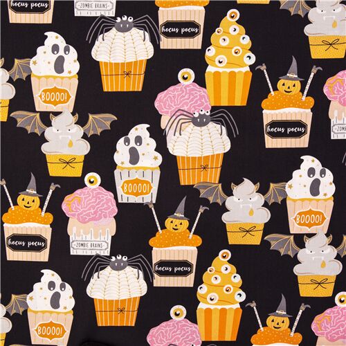 Zucca fantasma in tessuto nero dolcetti di Halloween Tessuto