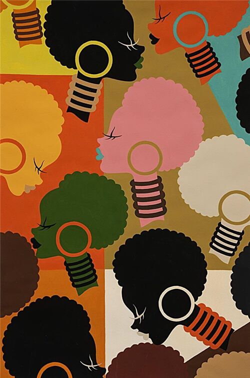 Chutes de tissu de (49 x 112 cm) - Tissu Alexander Henry marron et vert avec des femmes 2