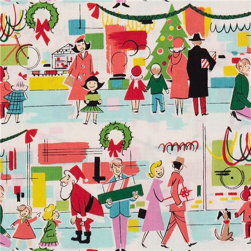 Alexander Henry colorful Christmas shopping fabric Fabric