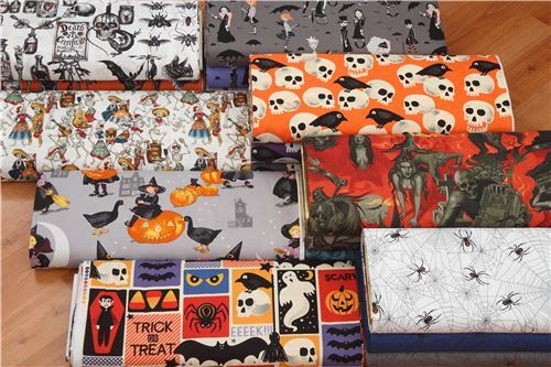Remnant (34 x 112 cm) - Alexander Henry dark blue spider fabric 7